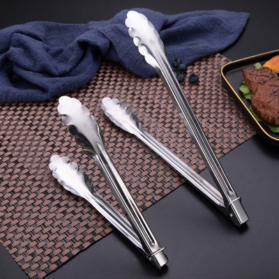Picture of 7 Inch Stainless Steel food Clip tong pinch kitchen buffet dining chip clip barbecue food holder for Kitchen Item (Silver 7 Inch)