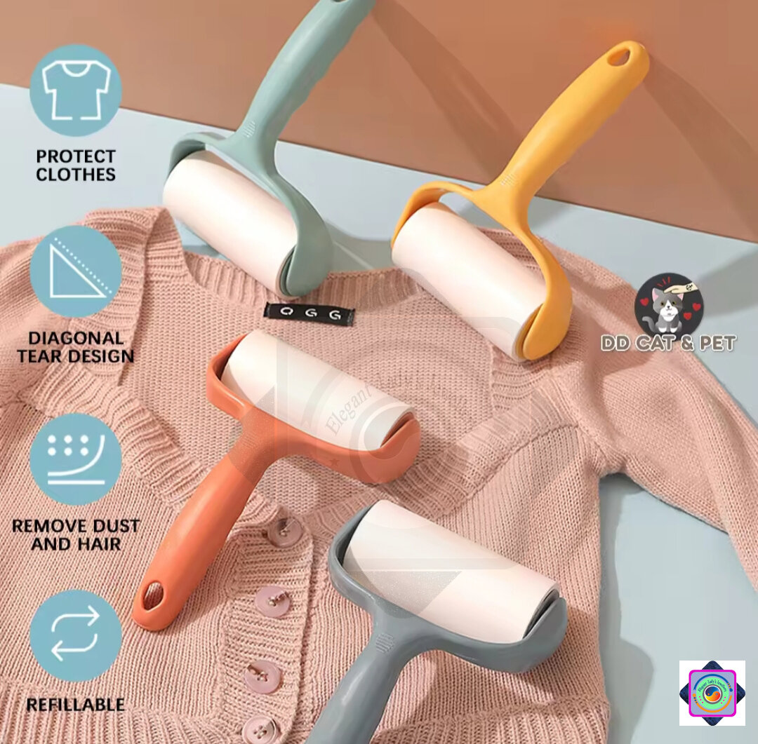 Picture of 1pc Hair Removal Roller Global Tearable Felt Sticky Paper Pet Sticky Roller Household Clothes Hair Remover Roller Brush (Multicolor)