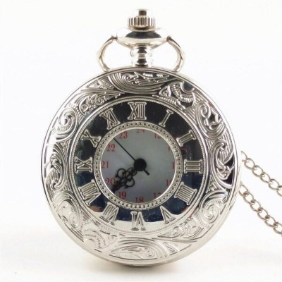 Picture of Pocket Watch Necklace Watch Roman quartz watch vintage pocket watch wholesale pocket watch (Silver)