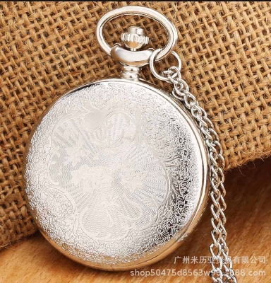 Picture of Pocket Watch Necklace Watch Roman quartz watch vintage pocket watch wholesale pocket watch (Silver)
