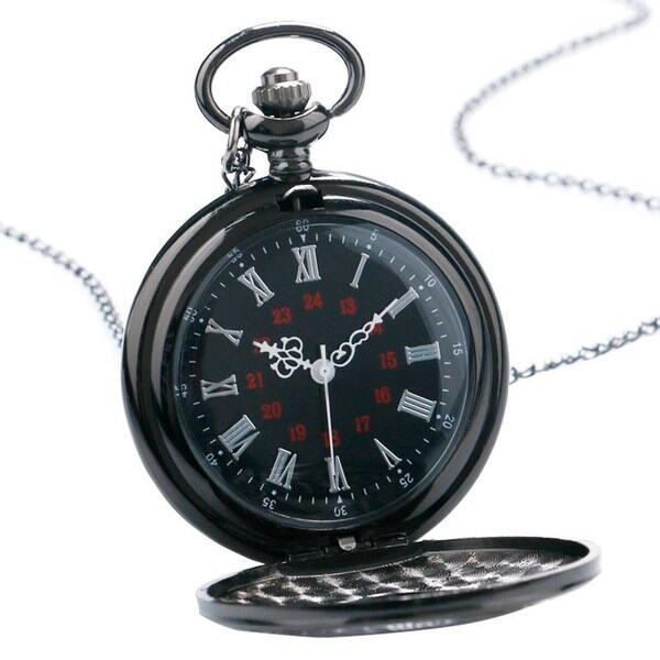 Picture of Pocket Watch Necklace Watch Roman quartz watch vintage pocket watch wholesale pocket watch (Black)