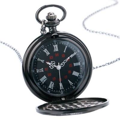 Picture of Pocket Watch Necklace Watch Roman quartz watch vintage pocket watch wholesale pocket watch (Black)