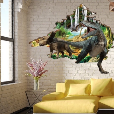 Picture of 3D Wall Stickers Creative Home Living Room Floor Stickers Bathroom Waterproof Decorative Wallpaper (M Dinosour)
