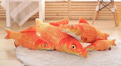 Picture of Cat Toys Fish Toys Pet 1pc 20cm Plush Cat Mint Fish Kitten Carp Toys Funny Cat Stick (Red Carp 20cm,20cm)