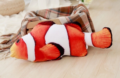 Picture of Cat Toys Fish Toys Pet 1pc 20cm Plush Cat Mint Fish Kitten Carp Toys Funny Cat Stick (Clawn Fish 20cm,20cm)