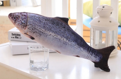 Picture of Cat Toys Fish Toys Pet 1pc 20cm Plush Cat Mint Fish Kitten Carp Toys Funny Cat Stick (Salmon 20cm,20cm)