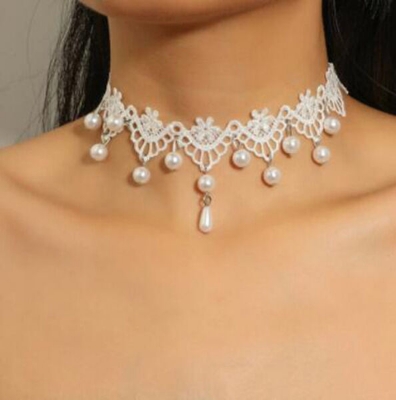 Picture of Lace Choker Chain Women's Choker Simple Necklace Black Punk Accessories Choker Neck Strap (8621)