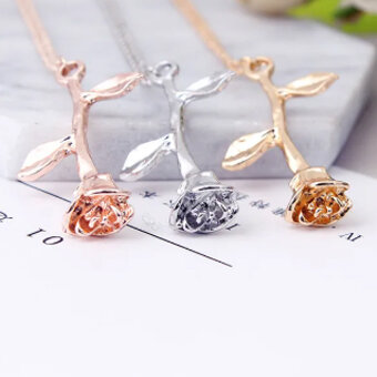Picture of Rose Flower Pendant Necklace Hot Selling Jewelry Flower Clavicle Chain Female - Necklace For Girls (Rose Neclace)