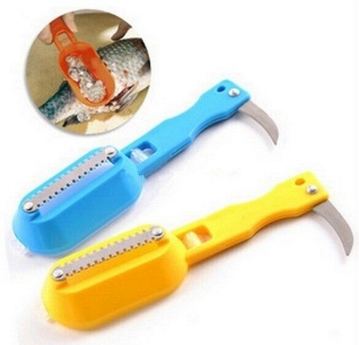 Picture of Fish Skin Scraping Brush Fishing Scale Brush Graters Fast Remove Fish knife Cleaning Peeler Scaler Scraper mutfak malzemeleri (Multicolor)