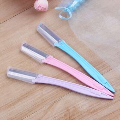 Picture of 3pcs/Set Women Tinkle Eyebrow Face Razor Trimmer Shaper Shaver Blade Hair Remover Tool Stainless Steel Cutting Tools (Multicolor)