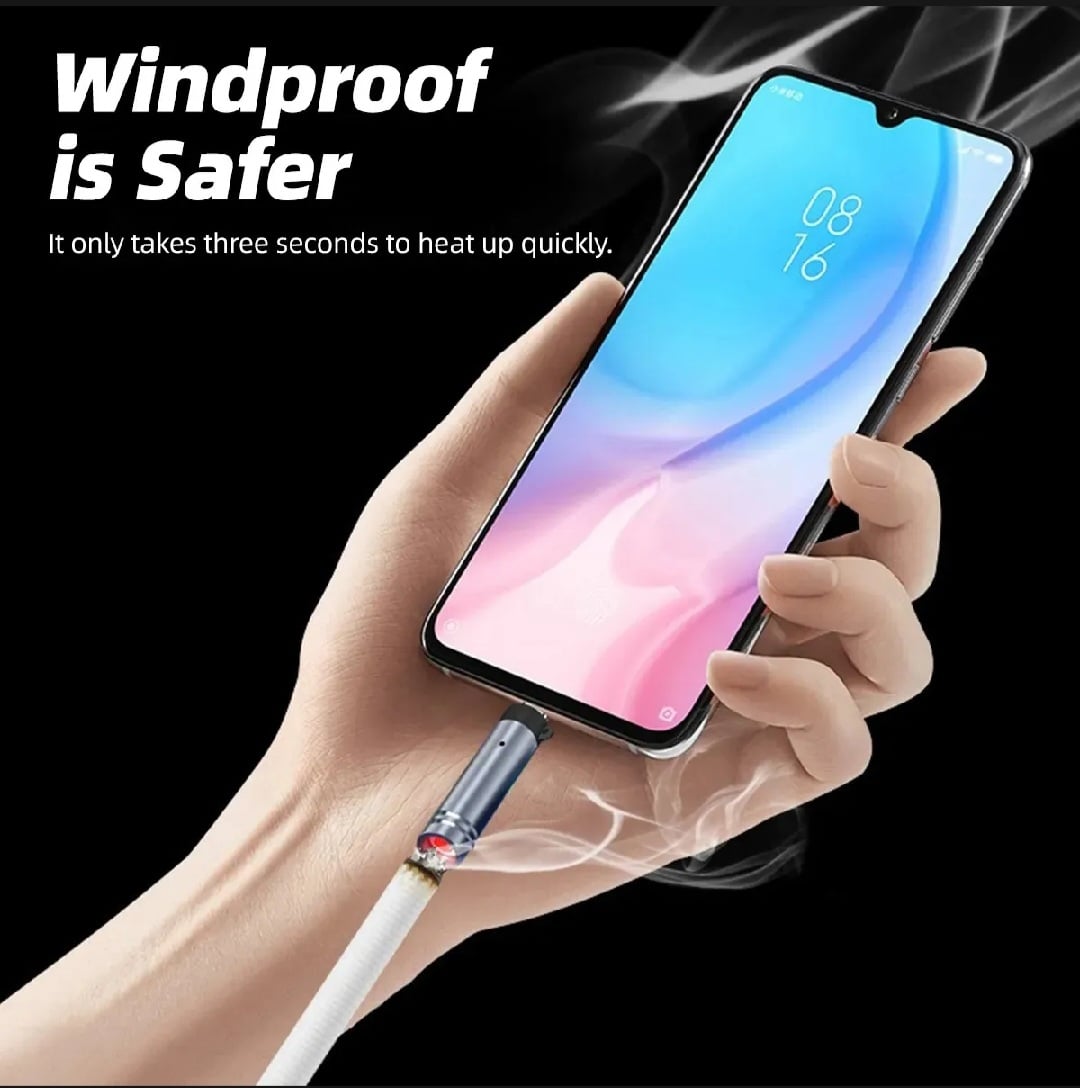 Picture of Smart USB Cigarette Lighter for Smartphones Type-C OTG Blowing Cigarette Lighter - Plug & Blow Smokeless Heater for Mobile Use