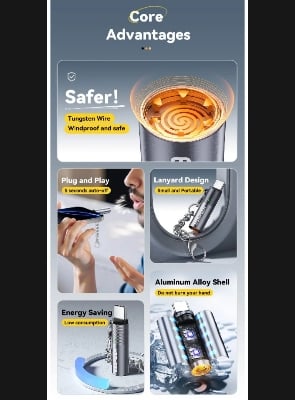 Picture of Smart USB Cigarette Lighter for Smartphones Type-C OTG Blowing Cigarette Lighter - Plug & Blow Smokeless Heater for Mobile Use