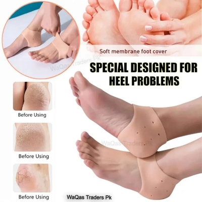 Picture of Silicone Heel Anti Crack Set for Men and Women (Free Size)  - Pink