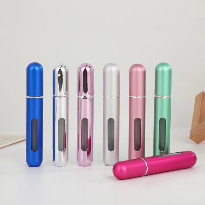 Picture of 8 ml Bottom-Fill Perfume Bottle Aluminum Recyclable Self-Pumping Perfume Spray Bottle Portable  - Multicolor