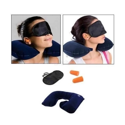 Picture of 3 In 1 Travel Kit Set - Neck Pillow, Eye Mask, Ear Bud  - Multicolor