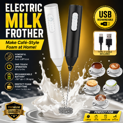 Picture of Electric Egg Beater Milk Frother Household Coffee Milk Mixer Outdoor Portable Double Spring Type C
