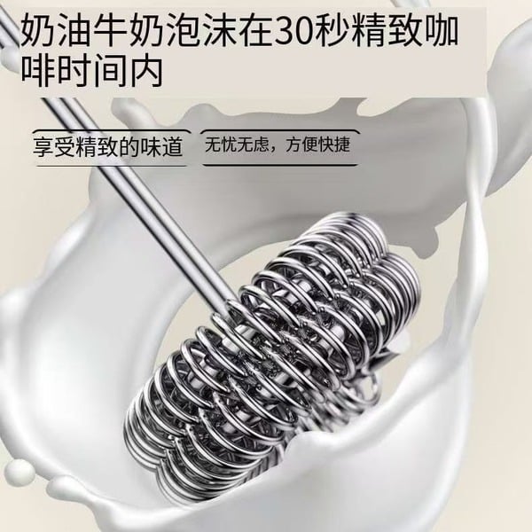 Picture of Electric Egg Beater Milk Frother Household Coffee Milk Mixer Outdoor Portable Double Spring Type C