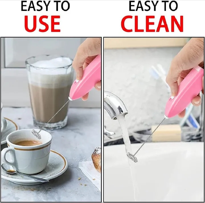 Picture of Mini Portable Hand Blender For Lassi. Milk. Coffee. Mixer - 2×AA Battery Operated. - Black