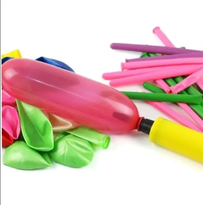 Picture of Mini Portable Balloons Ball Pump For Christmas Wedding Birthday Party Foil Balloon Decoration Hand Push  - Multicolor