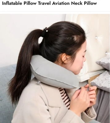 Picture of U-Shaped Pillow Cervical Pillow Back   Pillow Aviation  Pillow Outdoor Aircraft  Pillow Travel Pillow Inflatable Pillow  - Multicolor