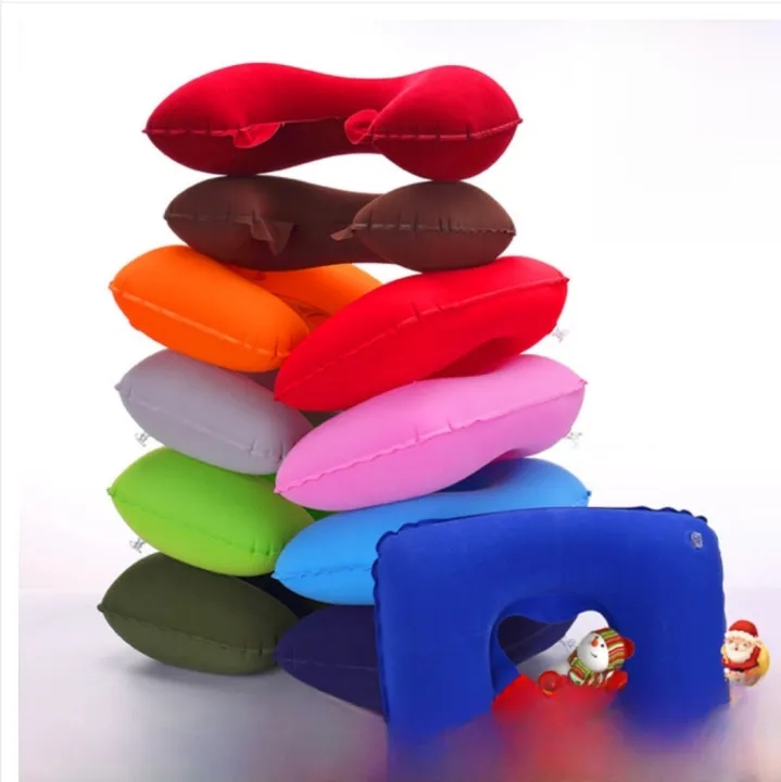 Picture of U-Shaped Pillow Cervical Pillow Back   Pillow Aviation  Pillow Outdoor Aircraft  Pillow Travel Pillow Inflatable Pillow  - Multicolor