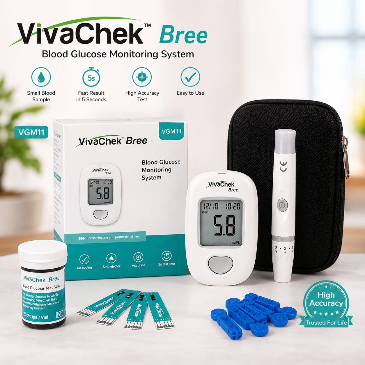 Picture of VivaChek Bree VGM11 Blood Glucose Monitoring System
