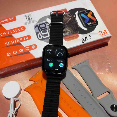 Picture of KEQIWEAR KW25 Max Smart Watch 3 Straps Band Wireless Charging Longer Battery Life Smartwatch