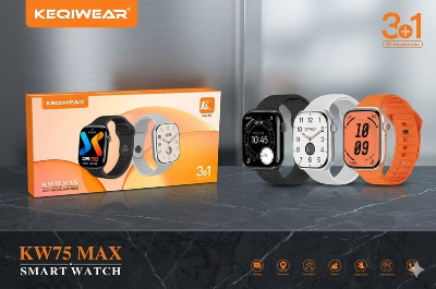 Picture of KEQIWEAR KW75 Max Smart Watch 3 Straps Band Wireless Charging Longer Battery Life Smartwatch