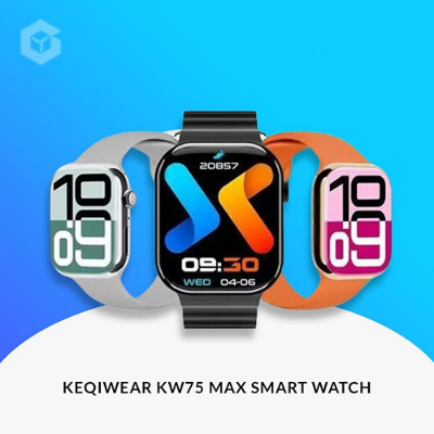 Picture of KEQIWEAR KW75 Max Smart Watch 3 Straps Band Wireless Charging Longer Battery Life Smartwatch