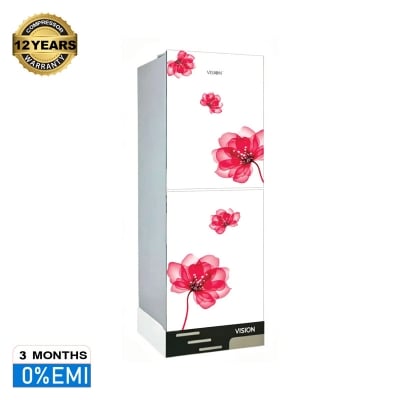 Picture of VISION RE-160 Liter Glass Door Refrigerator Mirror Jaba Flower Bottom Mount