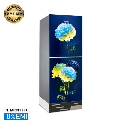 Picture of  VISION RE-280 Liter Glass Door Refrigerator White Peony -Top Mount