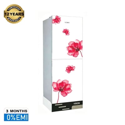 Picture of VISION RE-180 Liter Glass Door Refrigerator Mirror Jaba Flower Top Mount
