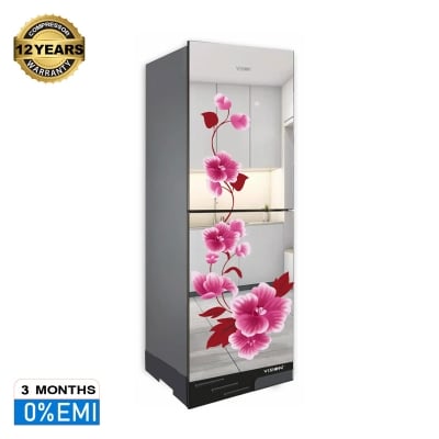 Picture of VISION RE-356 Liter Glass Door Refrigerator Mirror Iris -Top Mount