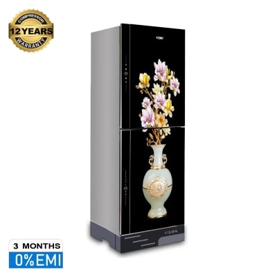 Picture of VISION RE-238 Liter Glass Door Refrigerator Vase G Magnolia Flower Bottom Mount