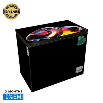 Picture of VISION RE-250 Liter Glass Door Chest Freezer Black Colorful