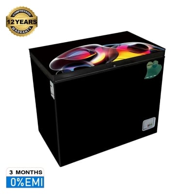 Picture of VISION RE-150 Liter Glass Door Chest Freezer Black Colorful