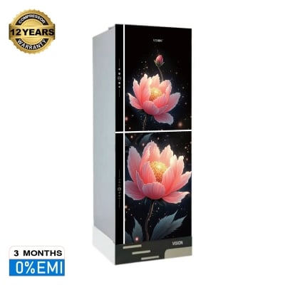 Picture of VISION RE-356 Liter Glass Door Refrigerator Red Peony-Top Mount