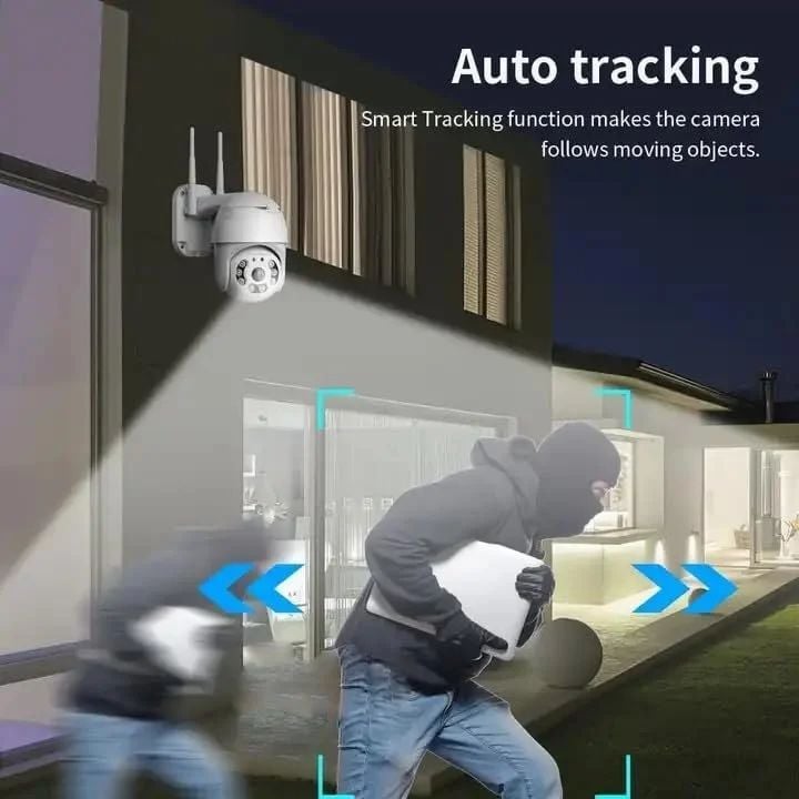 Picture of Full-color Night Vision IP Dome Camera Security Camera Ptz Camera Wifi Security Waterproof Outdoor Surveillance Camera V380 Pro Wi-Fi Motion Detection Smart Ptz Camera, HD 1080p Auto Tracking AI Camera - Wifi Camera - White,128GB