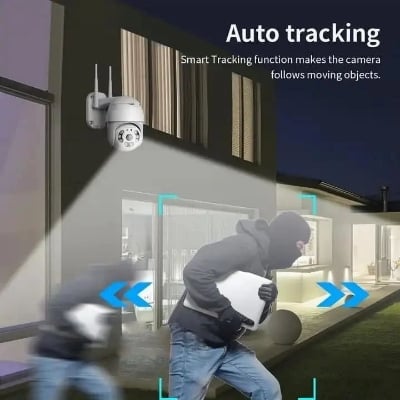 Picture of Full-color Night Vision IP Dome Camera Security Camera Ptz Camera Wifi Security Waterproof Outdoor Surveillance Camera V380 Pro Wi-Fi Motion Detection Smart Ptz Camera, HD 1080p Auto Tracking AI Camera - Wifi Camera - White,128GB