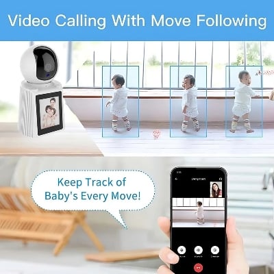 Picture of V380 Pro Indoor Security Camera 1080P Full HD WIFI Video Calling PT Camera,AI Auto Tracking,2.8inch HD Display and two-way video calling, Human/Pet AI Ideal for Baby Monitor/Pet Camera/Home Security CCTV Camera - Multicolor