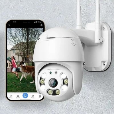 Picture of V380 Pro Wi-Fi Motion Detection Smart PTZ Camera, HD 1080P Auto Tracking AI Camera, Full-color Night Vision IP Dome Camera Security Camera PTZ Camera WiFi Security Waterproof Outdoor Surveillance Camera
