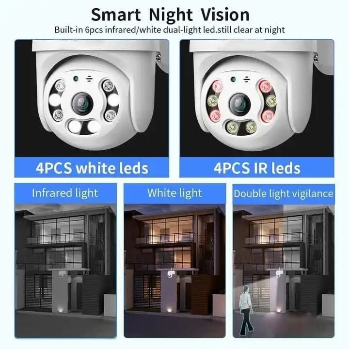Picture of V380 Pro Wi-Fi Motion Detection Smart PTZ Camera, HD 1080P Auto Tracking AI Camera, Full-color Night Vision IP Dome Camera Security Camera PTZ Camera WiFi Security Waterproof Outdoor Surveillance Camera