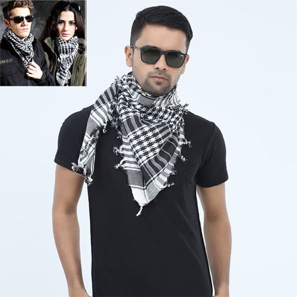 Picture of Premium Hazi Rumal Factory Direct Supply Set A Soft Cotton Fabric Head Cover Arabian scarf Winter Warm Cloth Haji prayer Gamcha Hijab Muslim Busana fine Design Islamic Accessories Tie Cap Pagri Keran Towel Hejab Tupi Hat Black and Red Color - One size