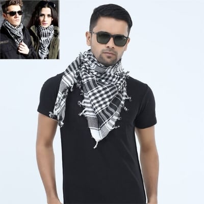 Picture of Premium Hazi Rumal Factory Direct Supply Set A Soft Cotton Fabric Head Cover Arabian scarf Winter Warm Cloth Haji prayer Gamcha Hijab Muslim Busana fine Design Islamic Accessories Tie Cap Pagri Keran Towel Hejab Tupi Hat Black and Red Color - One size
