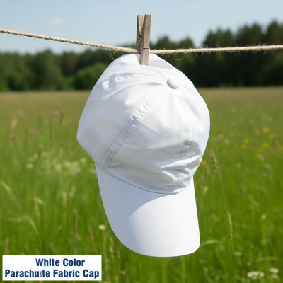 Picture of Parachute Fabric Caps and Hats Free Size Elegant Gift Sports Item for Men and Women White Color