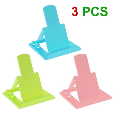 Picture of 3 PCS Mobile Phone Stand 2 Gear Angle Adjustment Universal Cell Phone Support Portable Plastic Holder Any Color - Multicolor