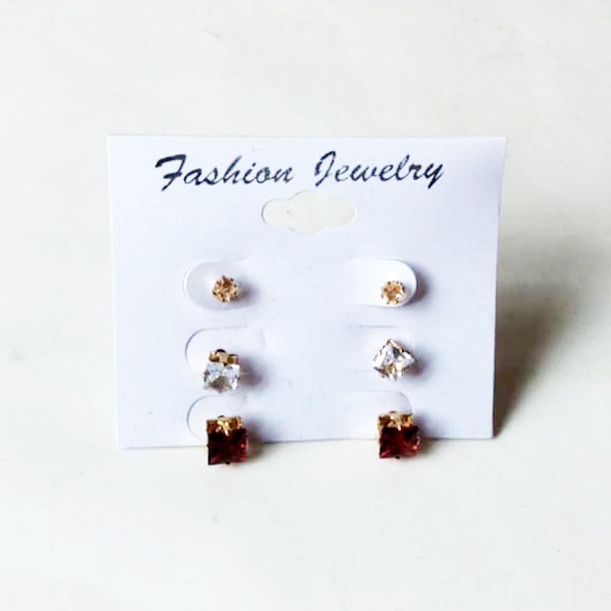 Picture of 3 Pairs or 6 PCS Ear Rings Ladies Jewelry Earrings Gift Item Birthday Eid Puja Valentine Female Ornament Kaner Dul for Girls and women Multicolor