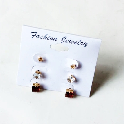 Picture of 3 Pairs or 6 PCS Ear Rings Ladies Jewelry Earrings Gift Item Birthday Eid Puja Valentine Female Ornament Kaner Dul for Girls and women Multicolor