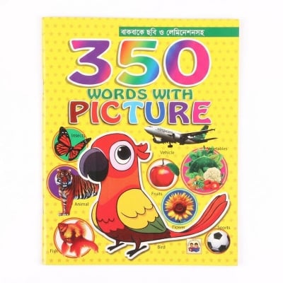 Picture of Kids 350 Words in Pictures Early Learning Vocabulary Book - Jumbo Big Size 11x9 Inch 24 Laminated Waterproof Pages Glossy Paper Picture Book for Toddlers Preschool Language Development