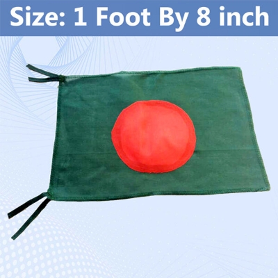 Picture of Premium 1 ft x 8 inch National Flag Bangladesh Clothe Potaka Best for Any Program Indicate Patriotism Show Respect Victory/Independence Day Craft Stationery Product Red and Green Color-Ideal Gift Category